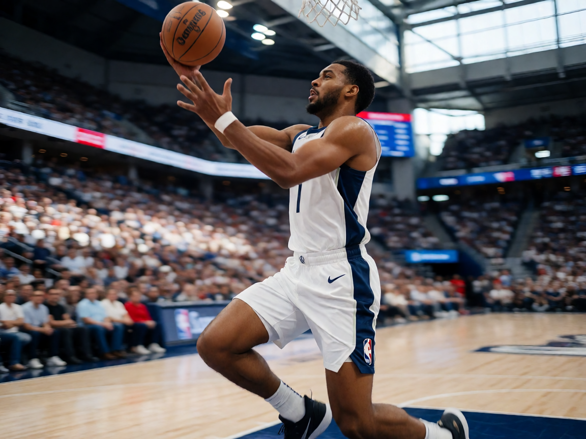 篮球赛事现场——NBA比赛中球员突破上篮的精彩瞬间